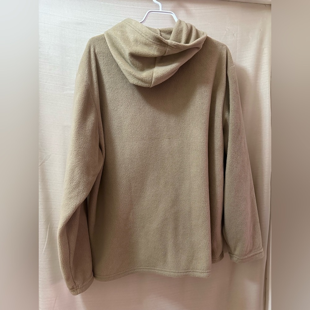 Nick & Sarah Sport Tan Fleece Zip-Up Hoodie – Embroidered Fall Leaves – XL - Picture 5 of 5